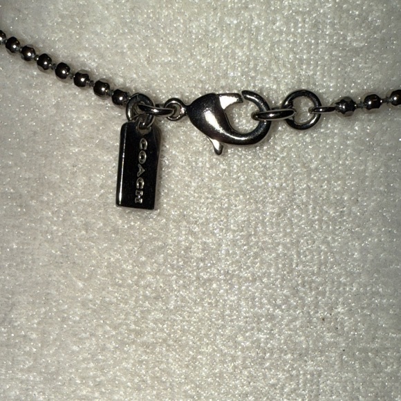 Coach Silver Tone Agate Lock and Key Necklace - Picture 6 of 6